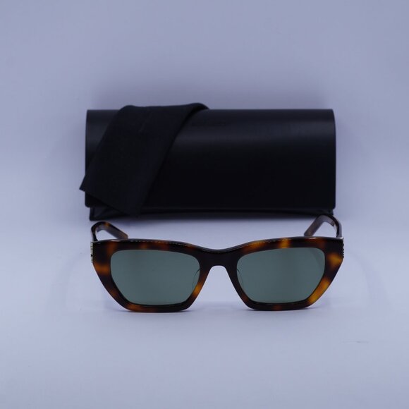 Saint Laurent SL M127/F 003 Cat Eye Sunglasses - Havana\Green - Picture 2 of 10